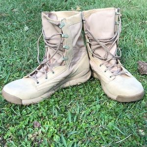 Nike sand color combat boots.